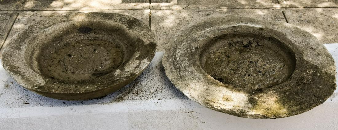 2 Cast Stone Artisan Made Contemporary Bird Baths (1 of 7)