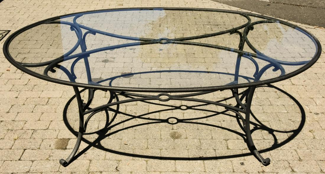Brown Jordan Cast  Aluminum Glass Top Table (1 of 8)