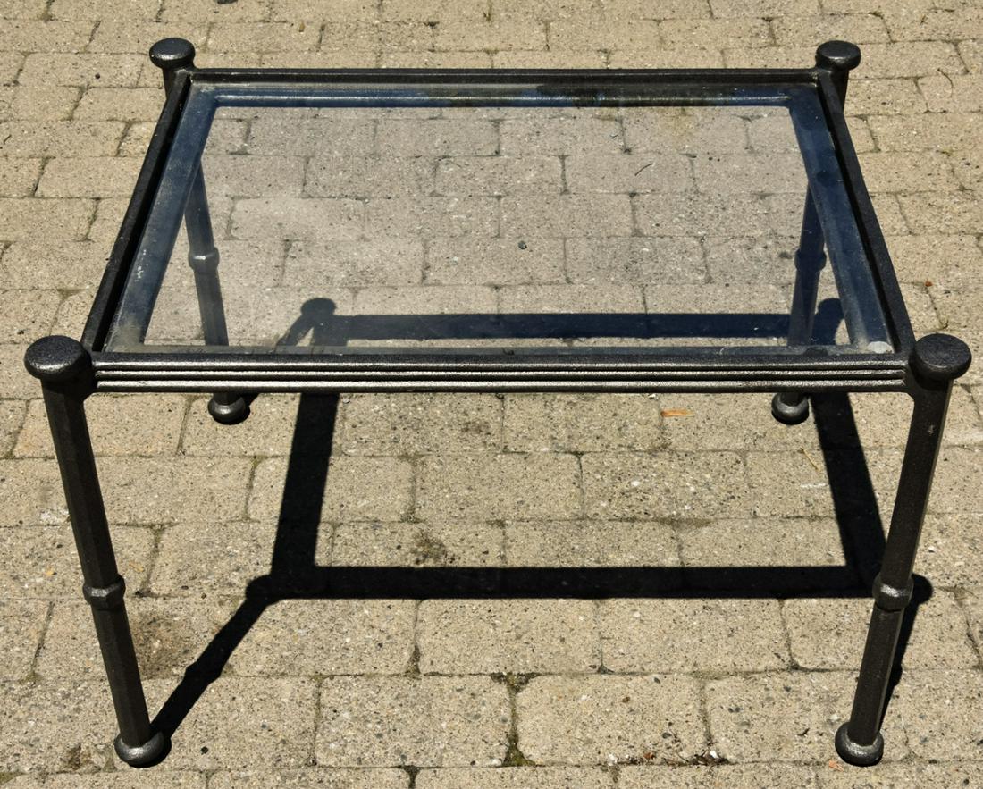 Cast  Aluminum Glass Shelves Side Table (1 of 5)