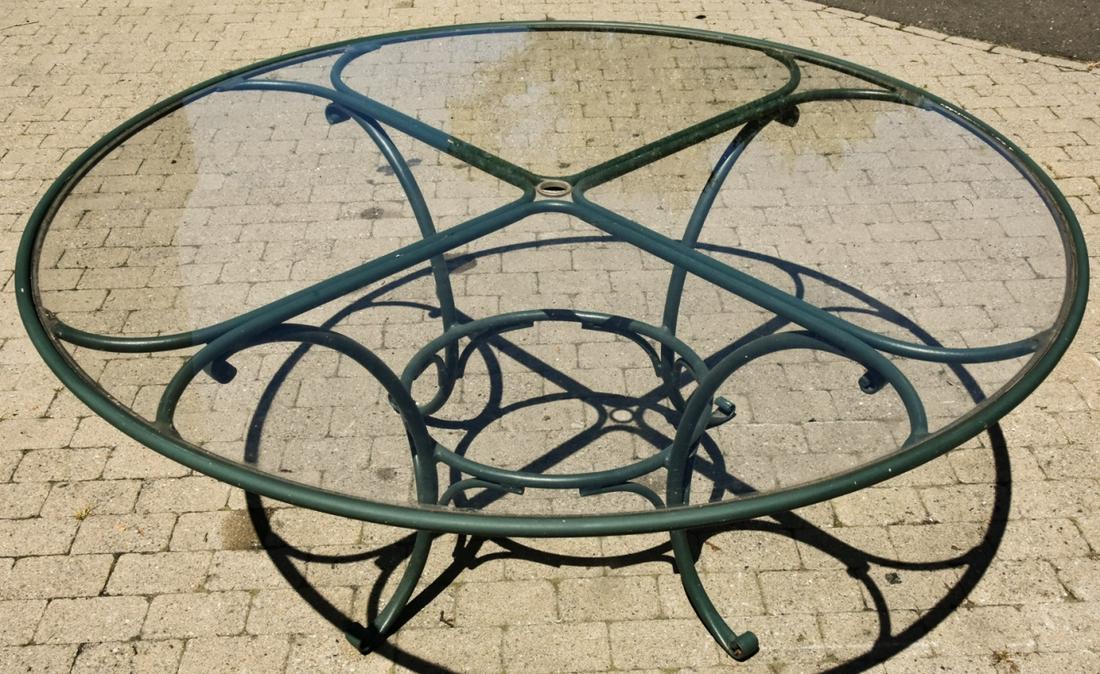 Brown Jordan Cast  Aluminum Glass Top Round Table (1 of 8)