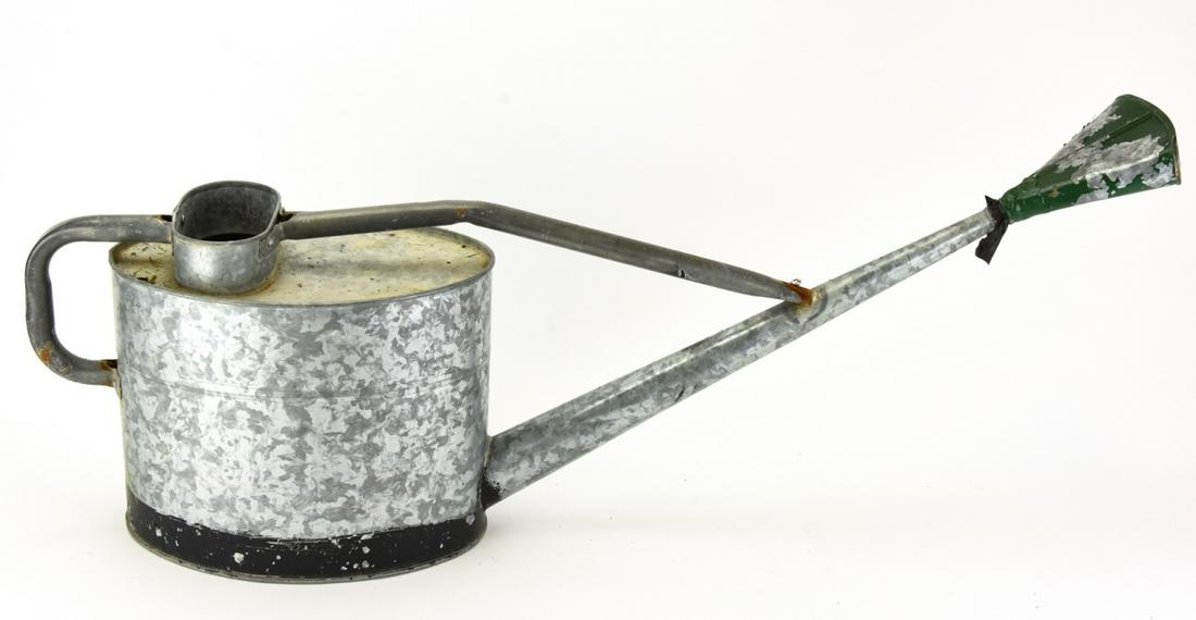 Antique / Vintage Garden Watering Can w Copper: Antique / Vintage Garden Watering Can w Copper on Spout Cover. Measures 12 x 31 x 7 inches.