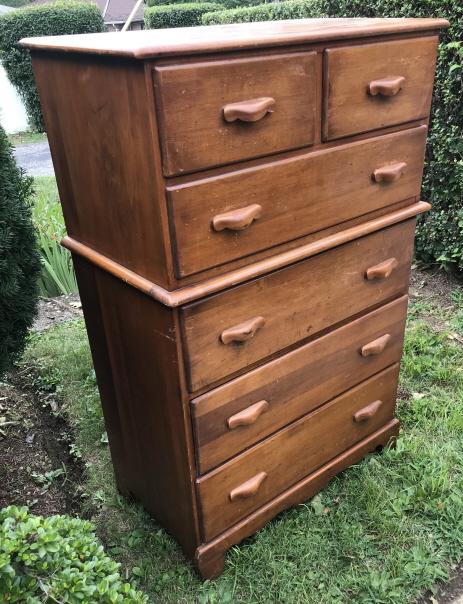 Mid Century Maple Wood Chest on Chest (1 of 5)