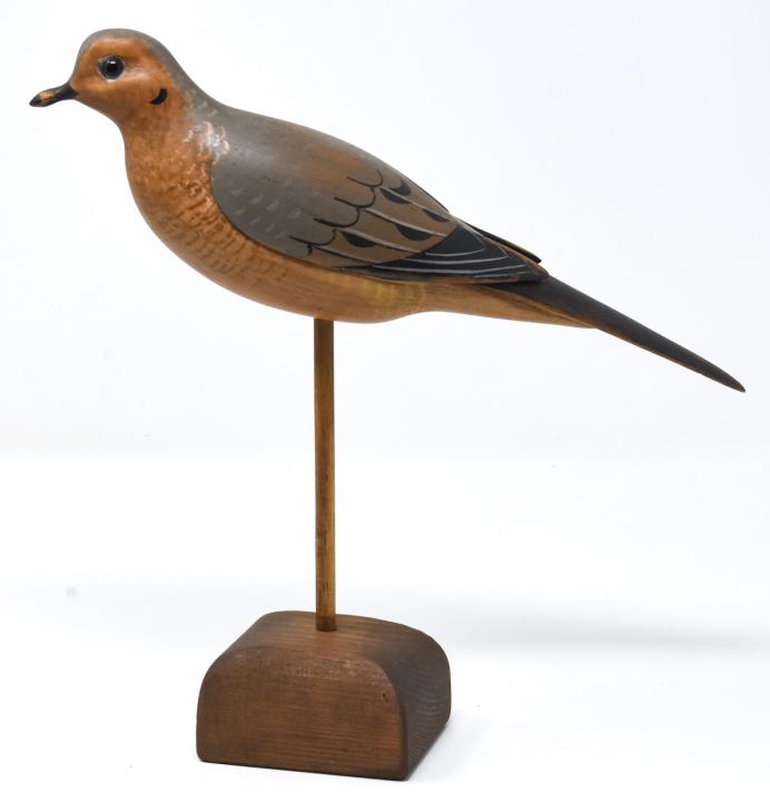 Artisan Signed Hand Carved & Painted Bird Statue (1 of 7)
