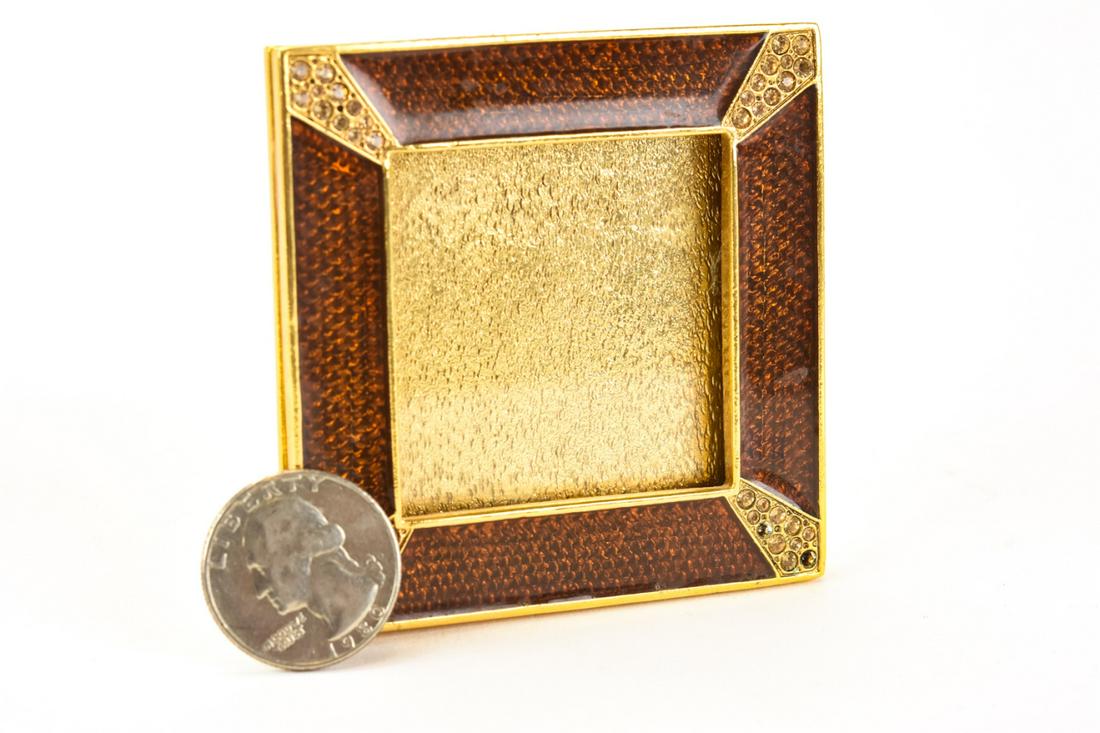 Jay Strongwater Miniature Enamel Picture Frame: Jay Strongwater Miniature Enamel Picture Frame. Measures 3 x 3 inches.