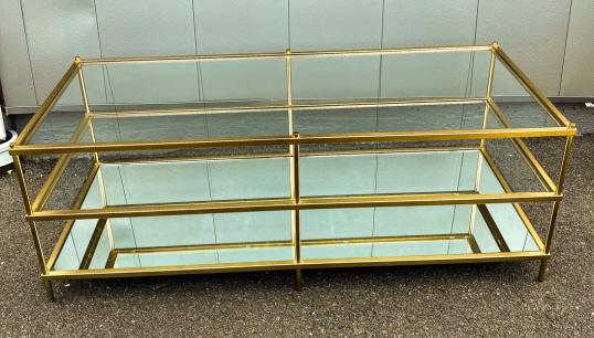 Contemporary Modern West Elm Mirrored Coffee Table: Contemporary Modern West Elm Mirrored Coffee Table. Measures 17 x 48 x 20 inches. Property of a designer decorated Manhattan, New York penthouse apartment.