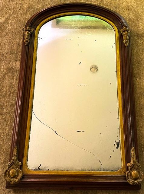 Antique 19th C American Victorian Wall Mirror: Antique 19th C American Victorian Wall Mirror Frame. Measures 47 x 28 inches.