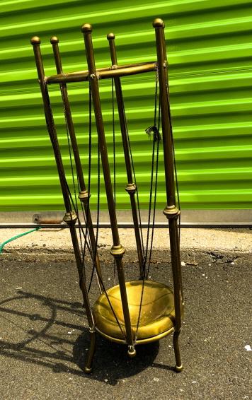 Antique Gilt Brass Umbrella Stand: Antique Gilt Brass Umbrella Stand. Measures 30 x 11 inches. Property of a designer decorated Manhattan, New York penthouse apartment.