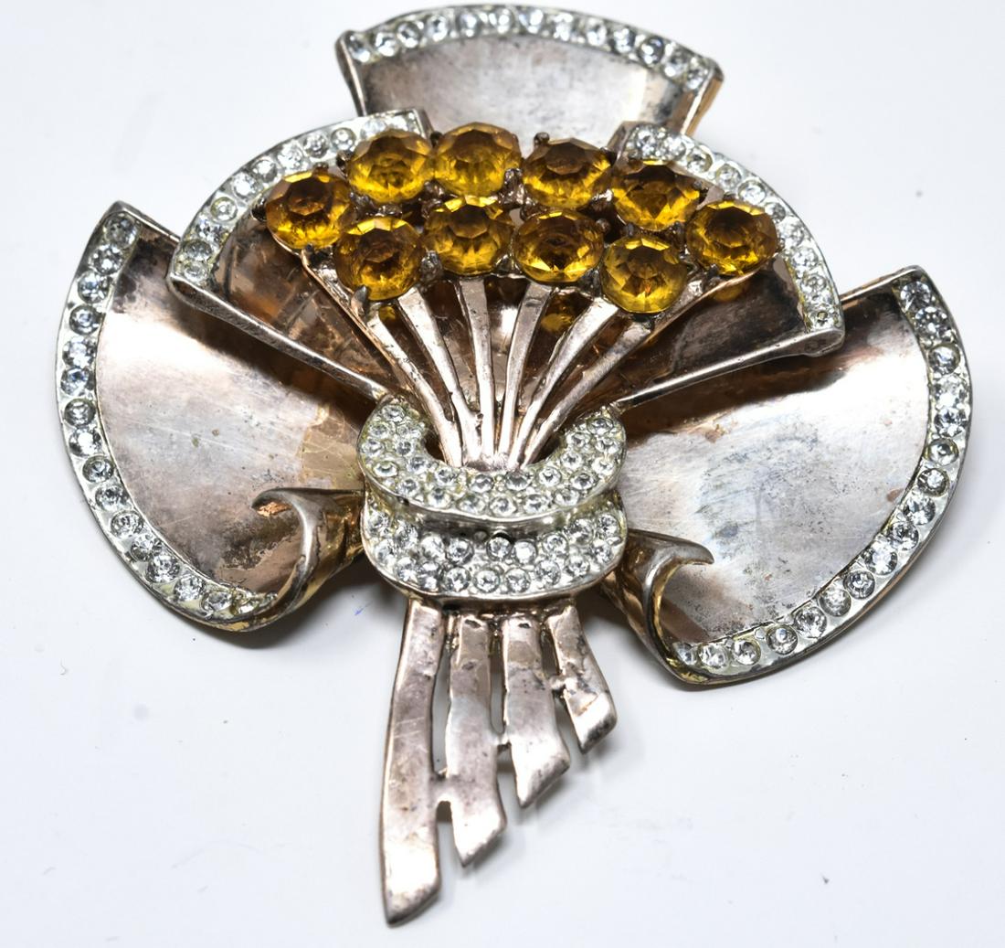 C 1945 Coro Craft Sterling Retro Bouquet Brooch (1 of 7)