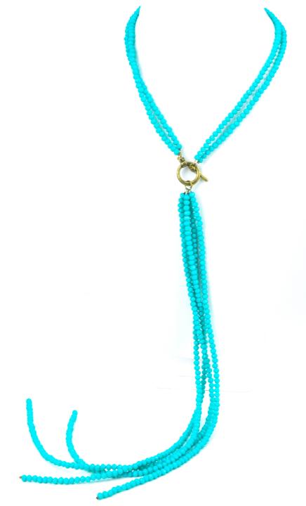 Contemporary Handmade Turquoise Glass Necklace (1 of 10)