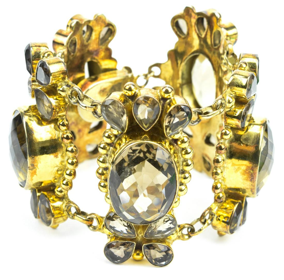 Hand Crafted Gold Sterling & Smoky Quartz Bracelet (1 of 9)