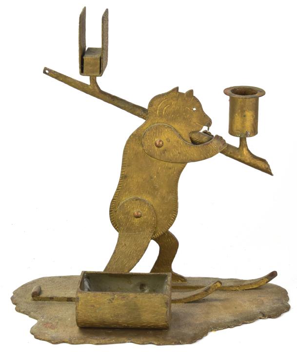 Antique Goberg Hand Hammered Bear on Skiis (1 of 8)