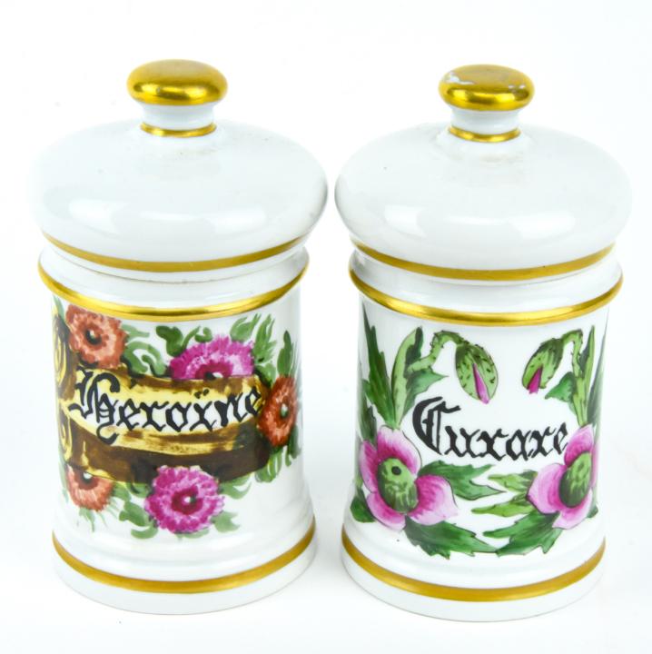 Antique Limoges Porcelain Lidded Apothecary Jars (1 of 9)