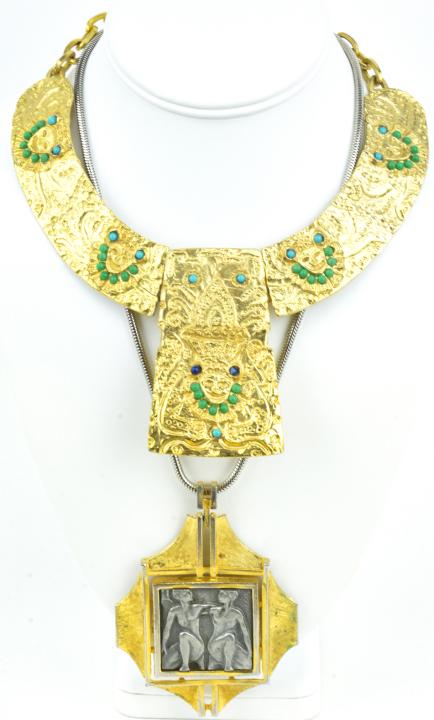 Two Vintage Gilt Metal Statement Necklaces (1 of 9)