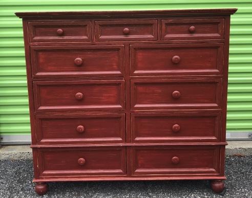 Late Sheraton Style Red Painted Chest of Drawers (1 of 7)