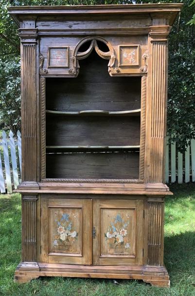 Pine French Country Style Hand Painted Hutch (1 of 7)