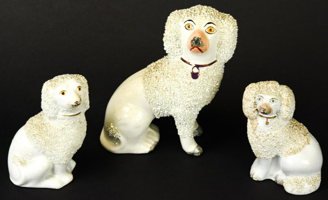 Antique Hand Painted Porcelain Staffordshire Dogs (1 of 7)