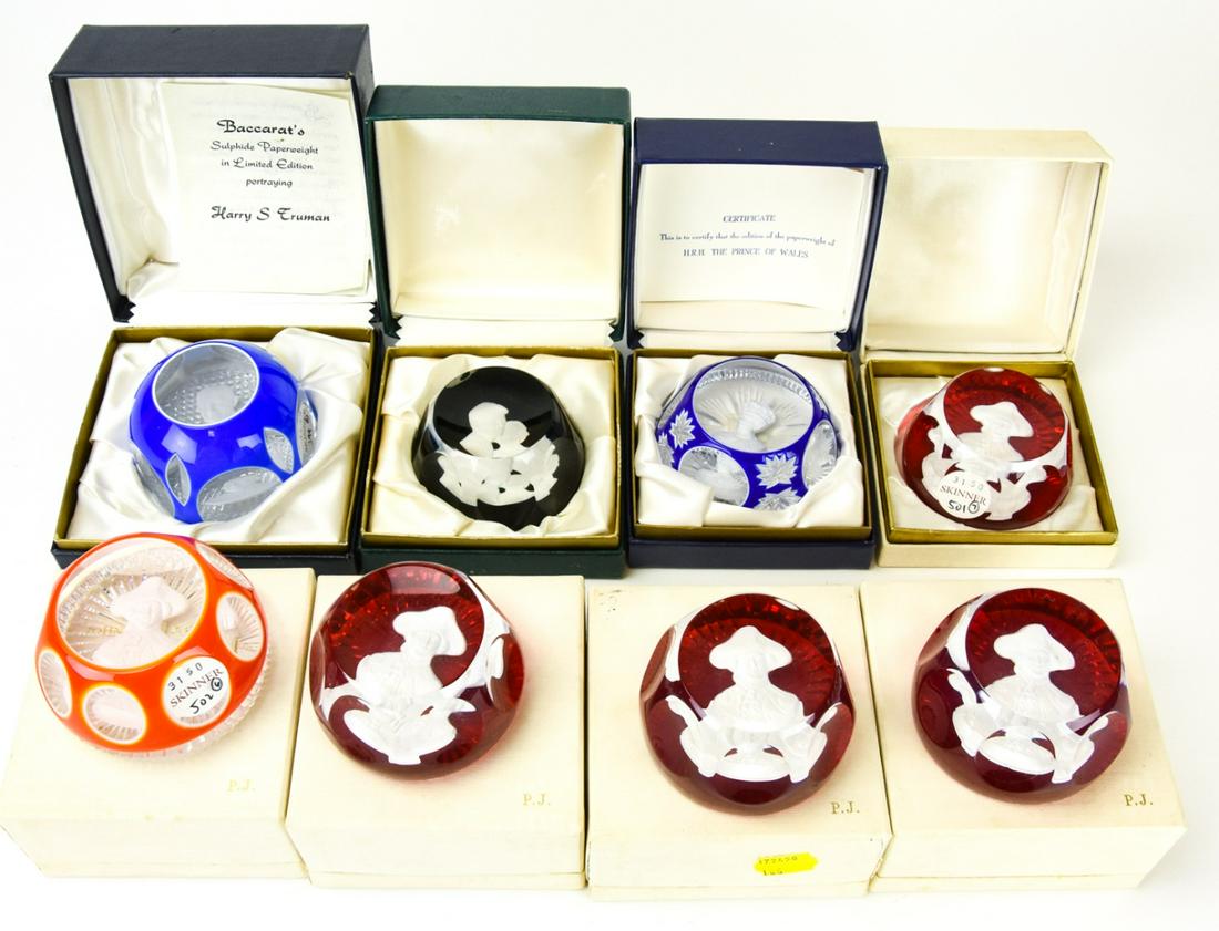 Collection Baccarat Crystal Cameo Paperweights (1 of 7)