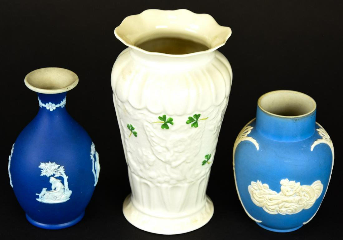 Jasperware & Porcelain Vases Incl Belleek Wedgwood (1 of 8)
