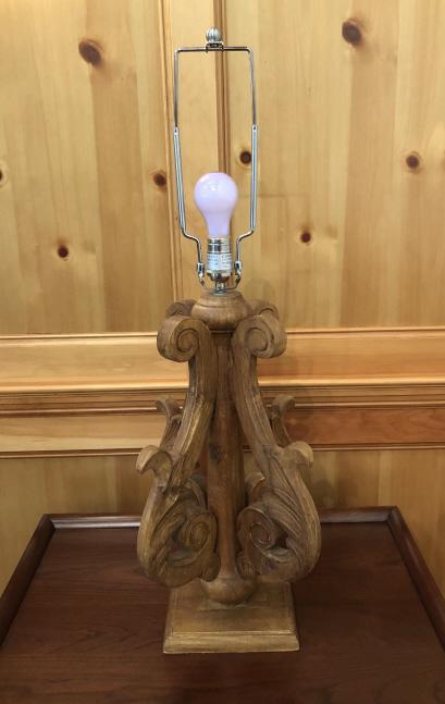 Neoclassical Style Carved Wood Table Lamp (1 of 4)