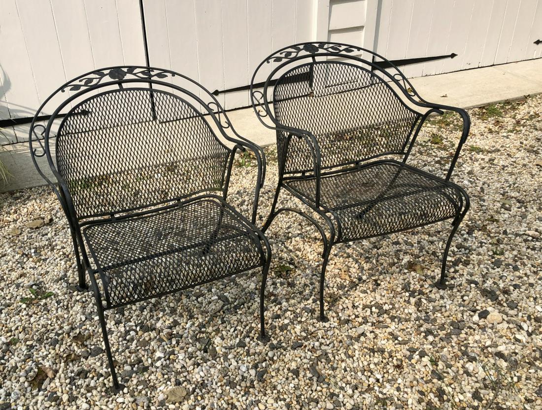 2 Woodard Briarwood Iron Barrel Outdoor Chairs