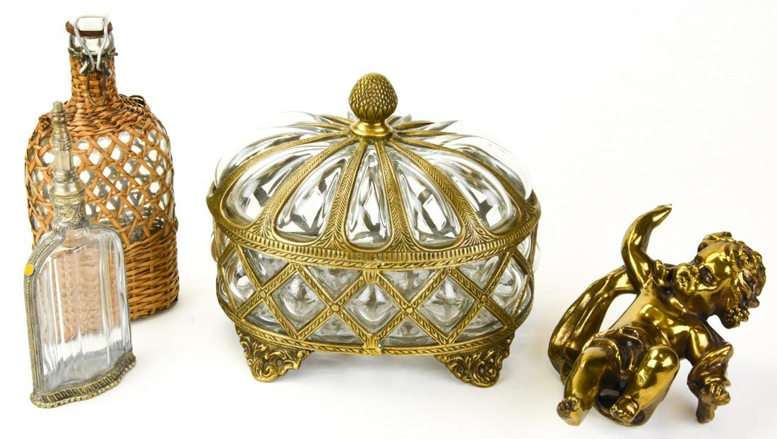 Collection Glass Ormolu Caned Objects & Containers (1 of 8)