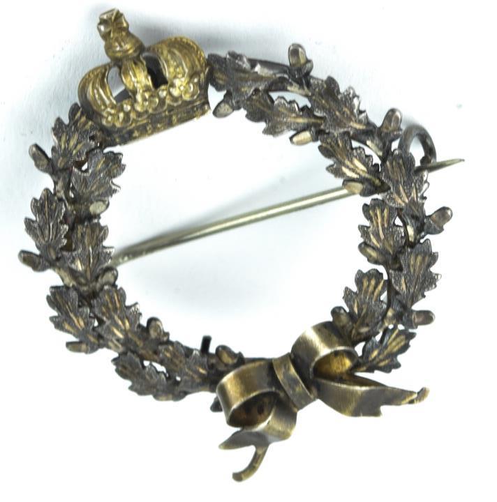 Antique 19th C Brooch with Wreath & Crown (1 of 6)