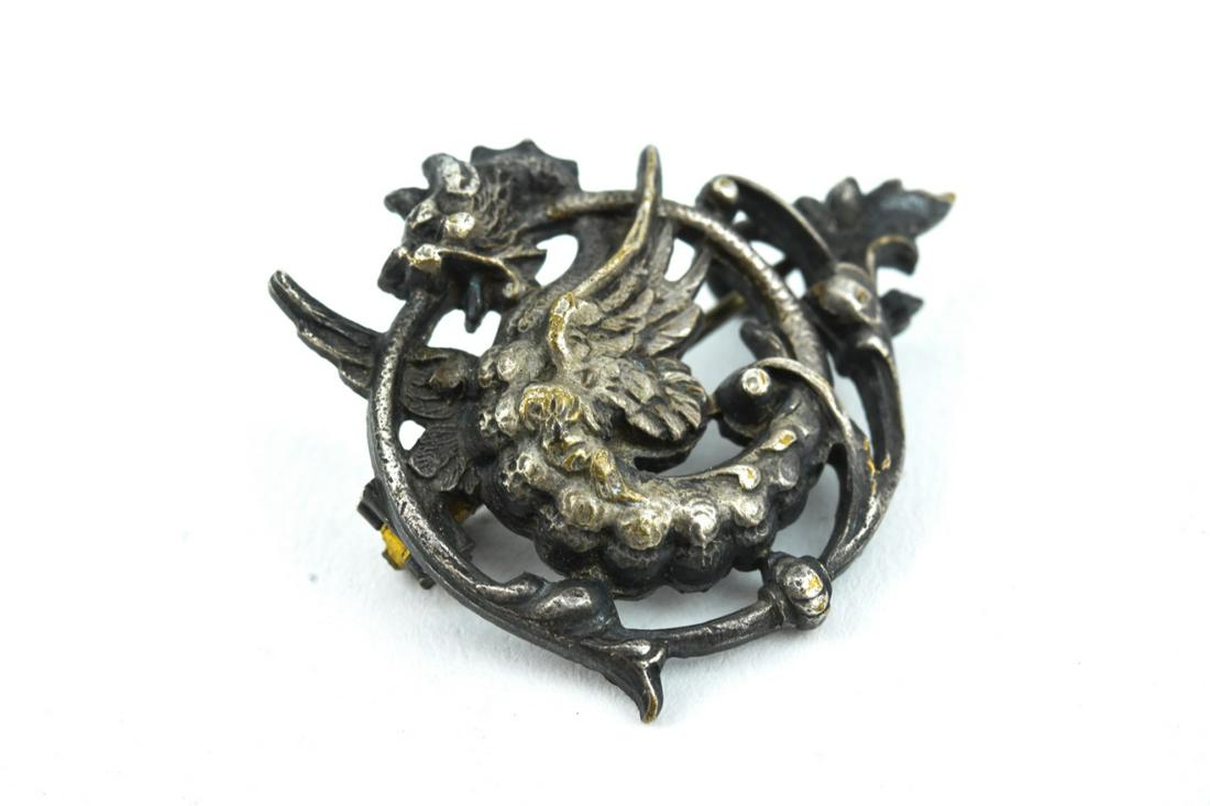 Antique 19th C Sterling Silver Dragon Brooch (1 of 5)