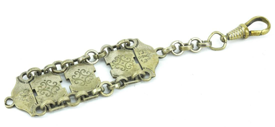 Antique 19th C Silver Book Chain Watch Fob (1 of 6)