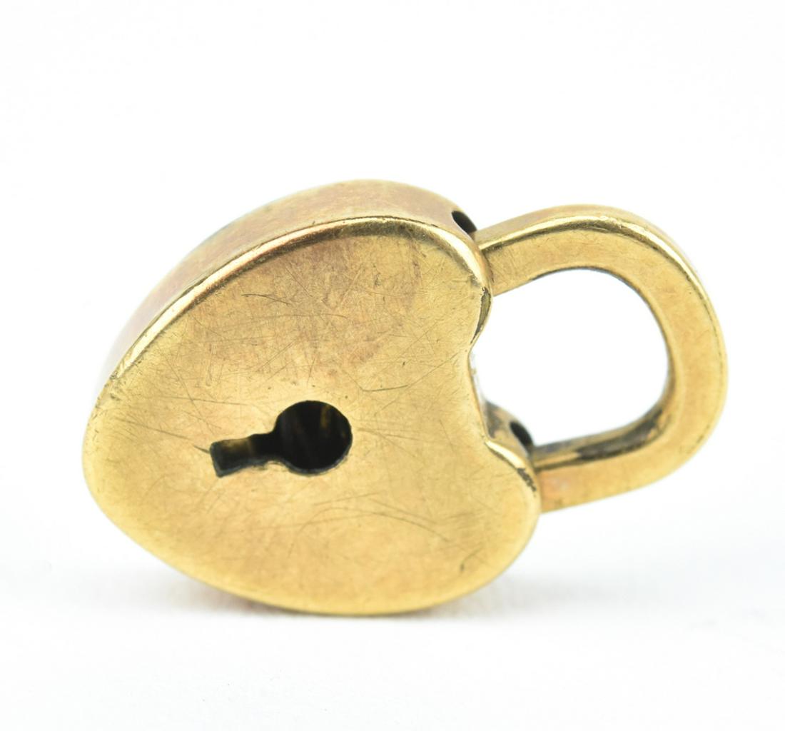 Antique Gold Filled Heart Padlock Charm Pendant: Antique Yellow Gold Filled Heart Padlock Charm Pendant. Inscribed "Betty." Measures .5 of an inch in length.