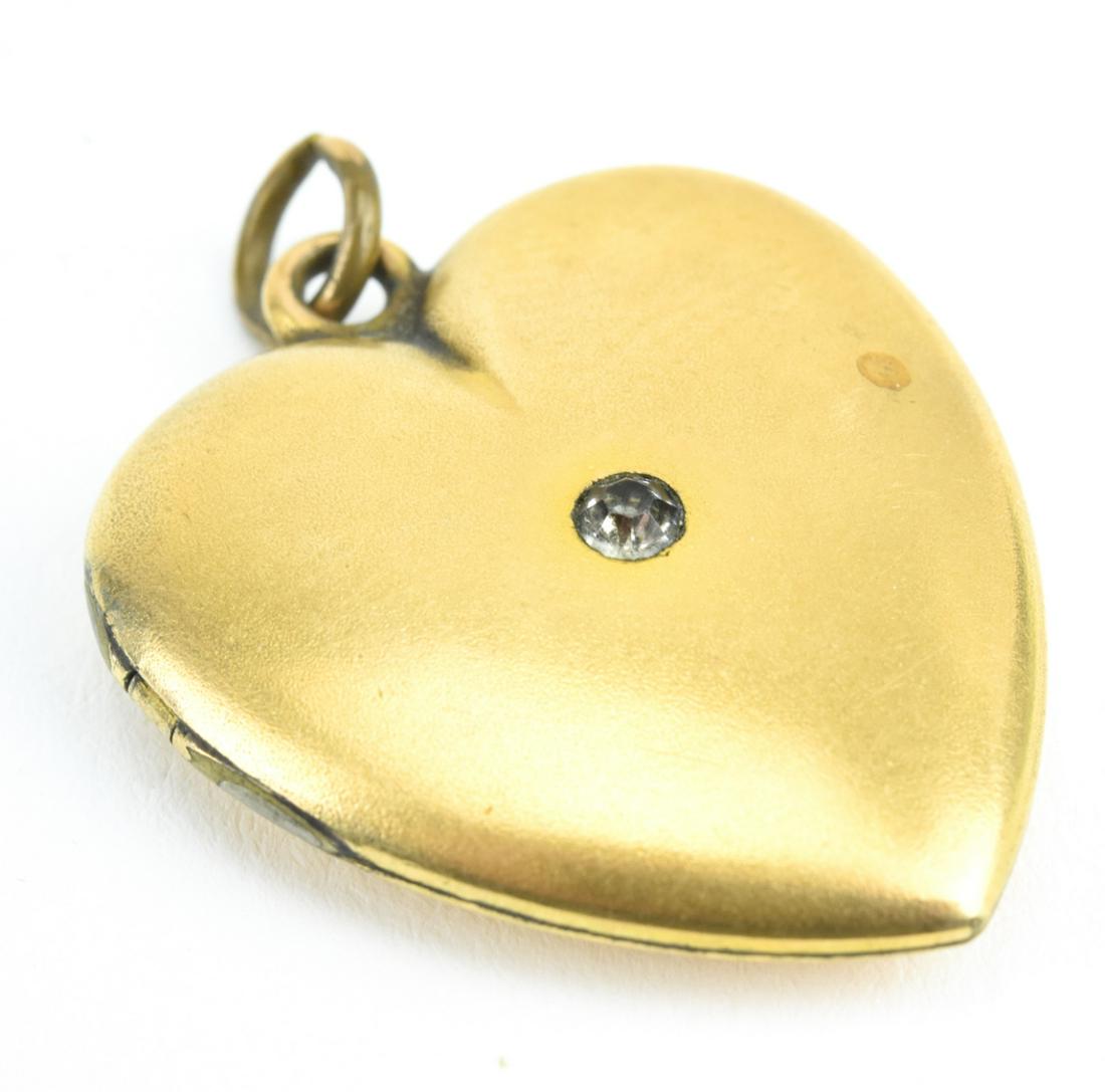 Antique Gold Filled Heart Shaped Locket Pendant: Antique Gold Filled Heart Shaped Locket Pendant Measures 1.5 inches in length.
