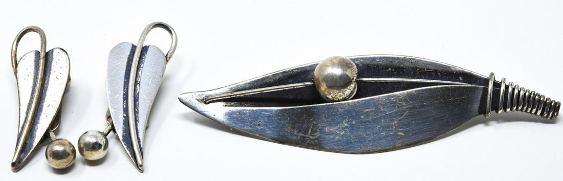 Vintage Sterling Silver Rebajes Brooch & Earrings (1 of 8)