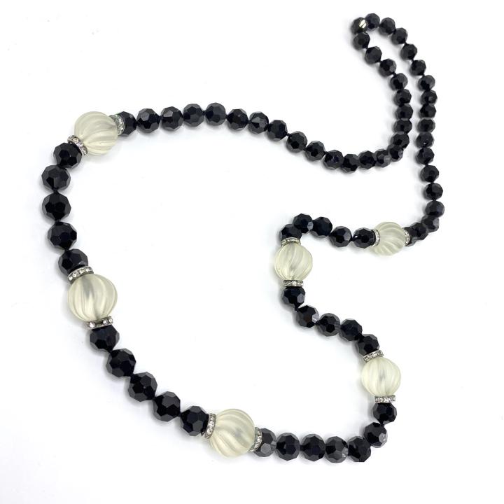 Flapper Jet & Crystal Bead Necklace (1 of 3)