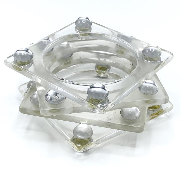 Lot of 4 Vintage 80s Lucite Bangle Bracelets (1 of 2)