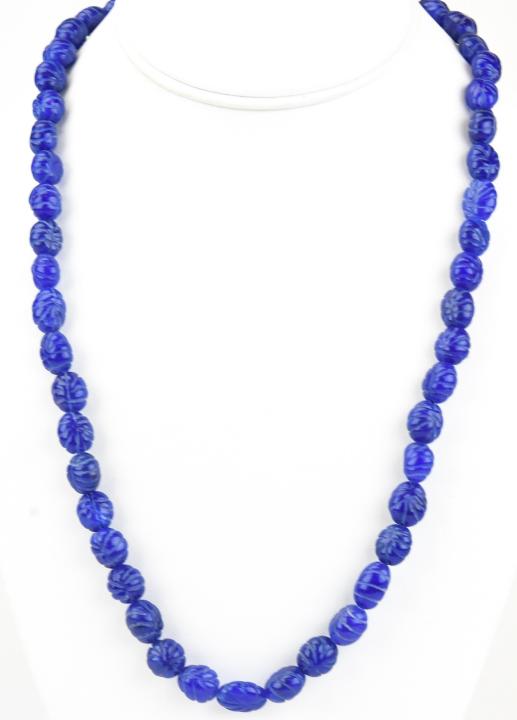 275 Carats Carved Sapphire Bead Necklace Strand (1 of 6)