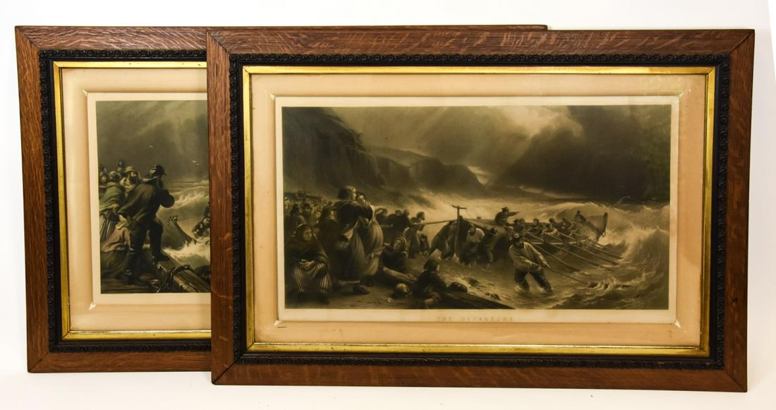 Antique 19th C "The Departure" "The Return" (1 of 9)