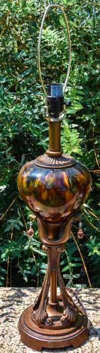 Neo Classical Glazed Porcelain &  Ormolu Lamp (1 of 8)