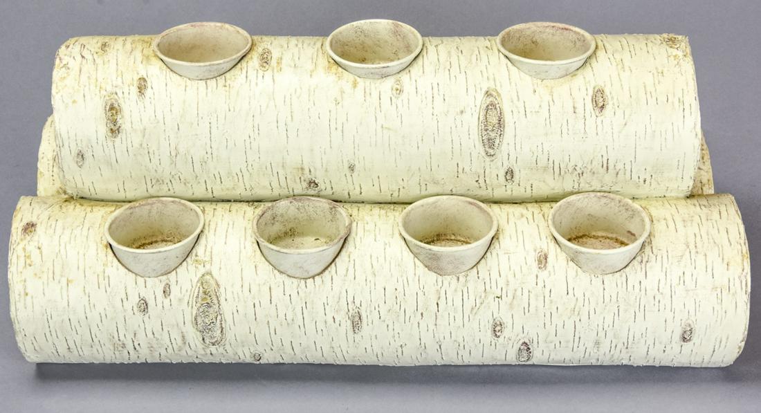 Faux Birch Wood Fireplace Candle Votive Holder (1 of 7)