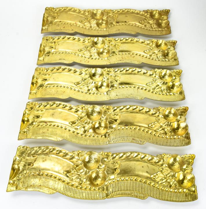 5 Victorian Style Repousse Gilt Metal Plaques (1 of 9)