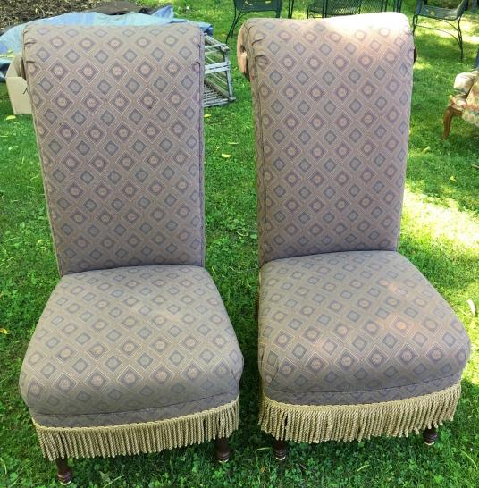 Pair Custom Upholstered Slipper Chairs (1 of 5)