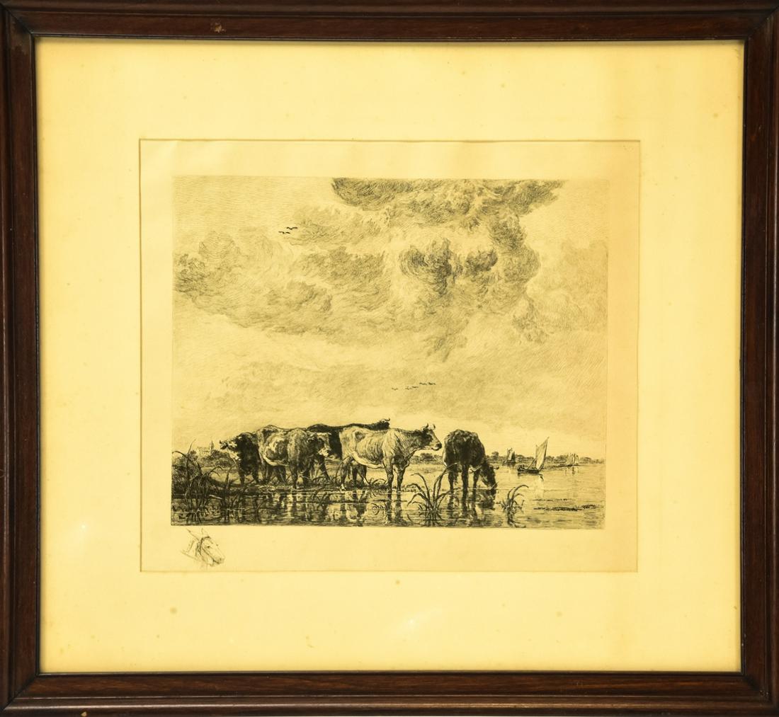 Antique Pastoral Scene Framed Engraving (1 of 7)