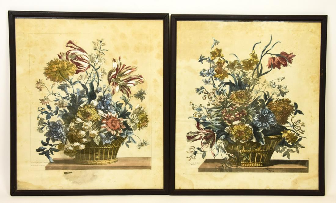 Pair J Baptiste Botanical Hand Colored Engravings (1 of 8)