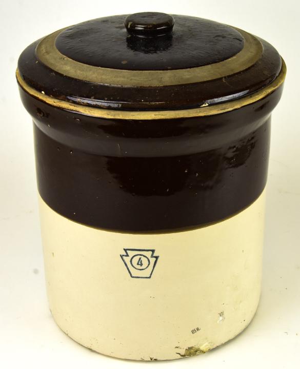 Antique Stoneware Covered Crock #4 (1 of 7)