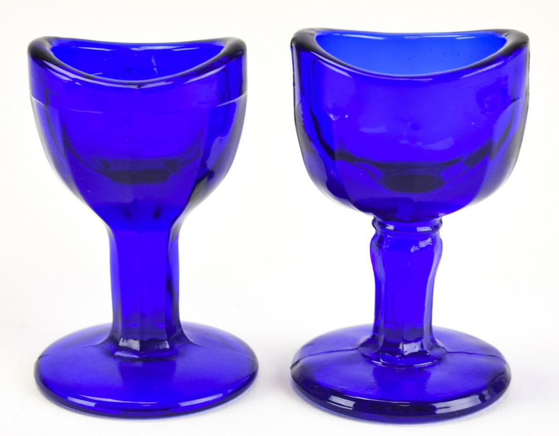 2 Circa 1940 Cobalt Blue Glass Eye Cups (1 of 5)