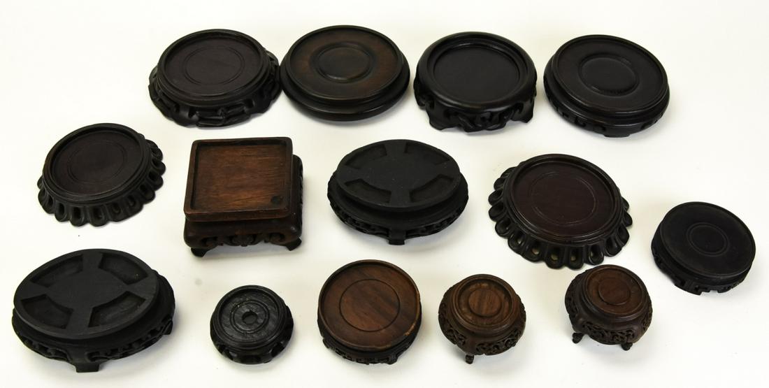 Lot of Asian Carved Wood Display Stands (1 of 7)