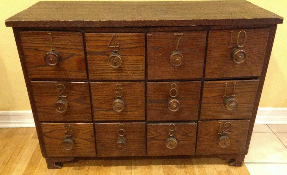 Antique Apothecary Numbered Multi Drawer Cabinet (1 of 7)