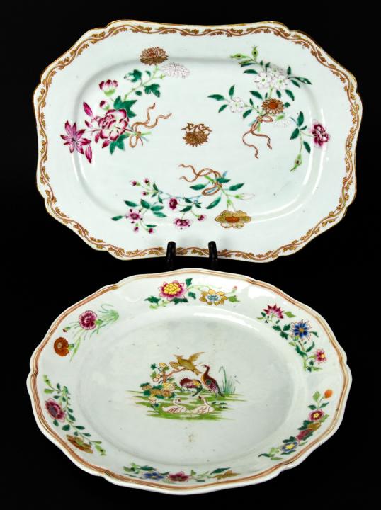 2 Antique Chinese Export Porcelain Serving Plates (1 of 11)