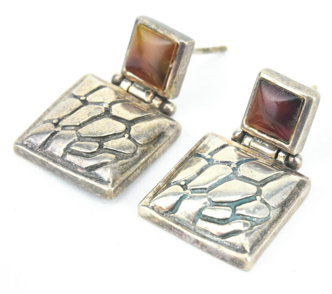 Sterling Silver & Tiger's Eye Earrings (1 of 5)