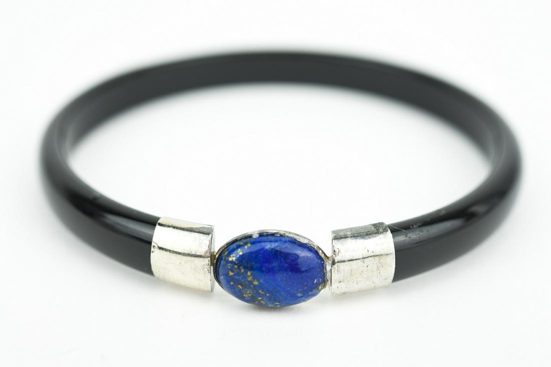 Handmade Sterling Lapis Lazuli & Onyx Bracelet (1 of 5)