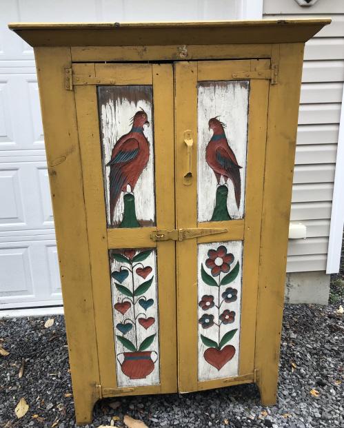 Antique Handmade & Hand Painted Country Armoire (1 of 4)