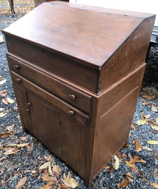 Antique Pine 19th C American Slant Front Desk (1 of 5)